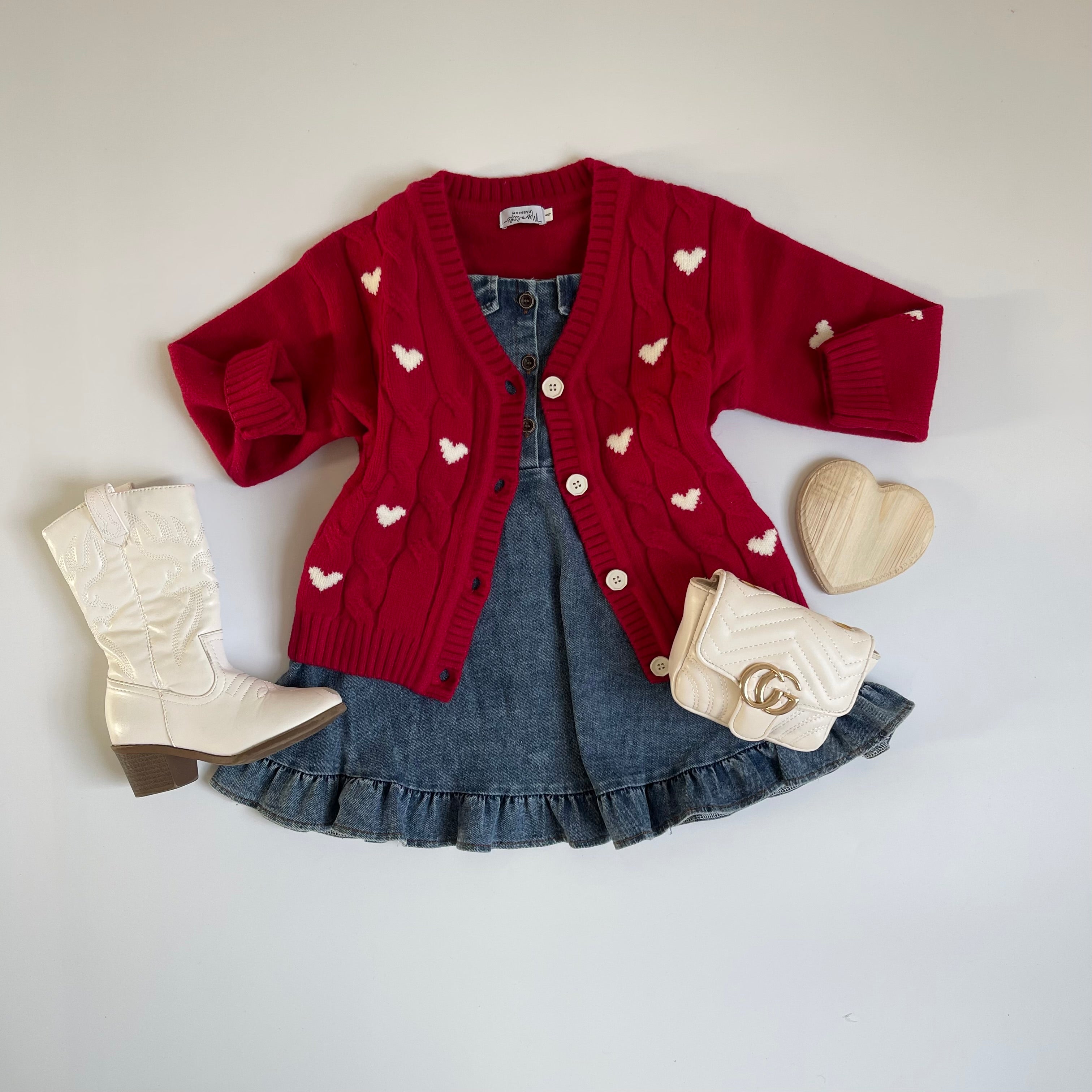 Little girl red on sale cardigan