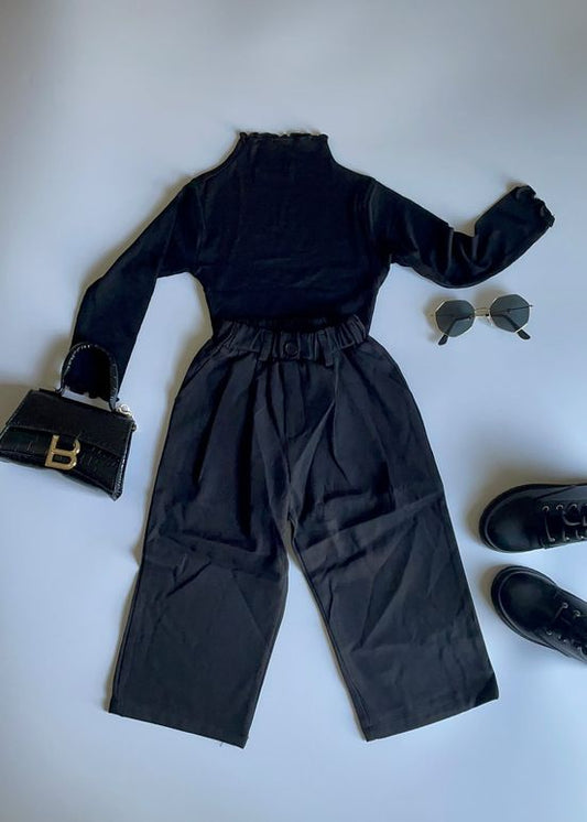 Tina ribbed top (black)